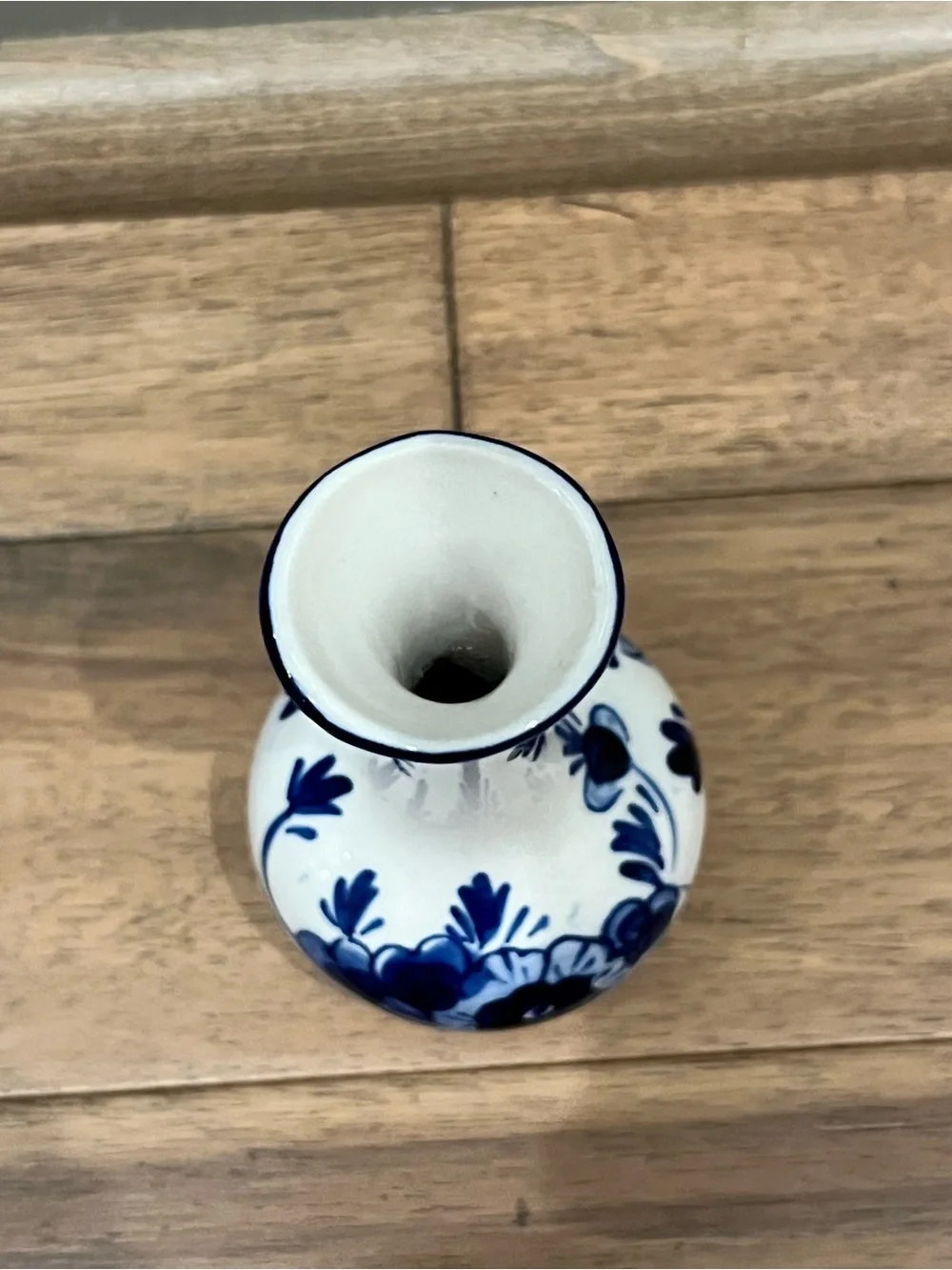 Delft Blue and White Floral Bud Vase